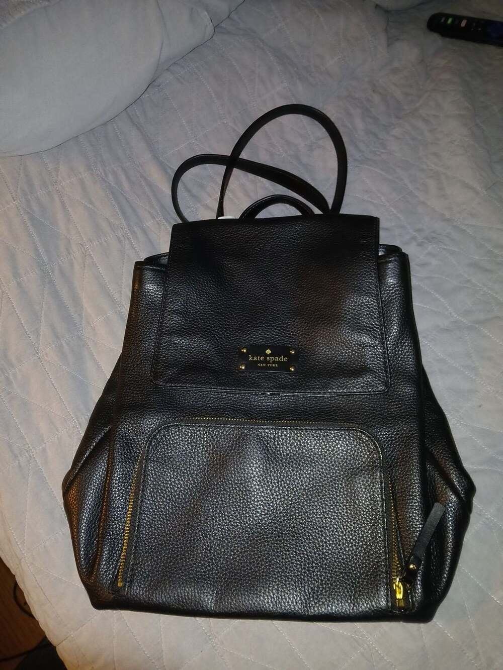 Kate Spade Remington Place Black Pebbled Leather Backpack